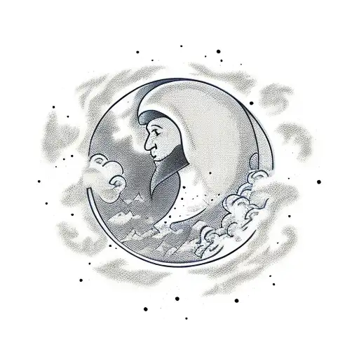 Moon And Chefs Knife