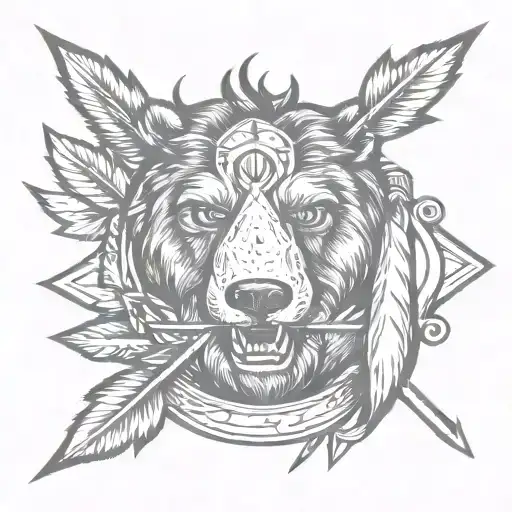 Bear Paw With Arrow Wispy