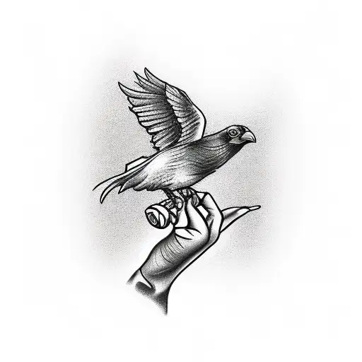 Small Finger Tattoo Of Free Bird