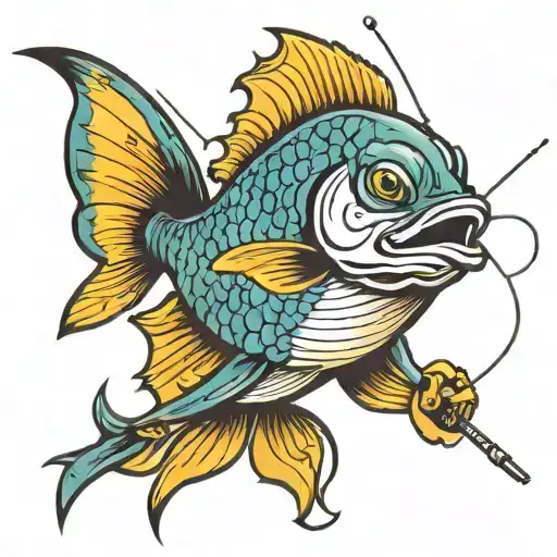 Fish Holding Fishing Rod