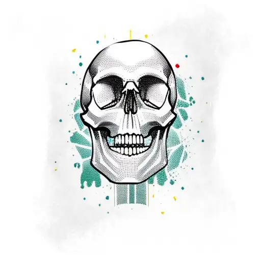 Skull And United State Flag