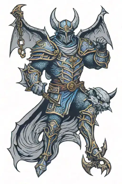 Saint George The Victorious And Above Him An Evil Bat With A Chain