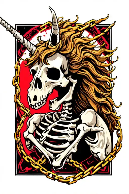 Dead Unicorn Skeleton Chained