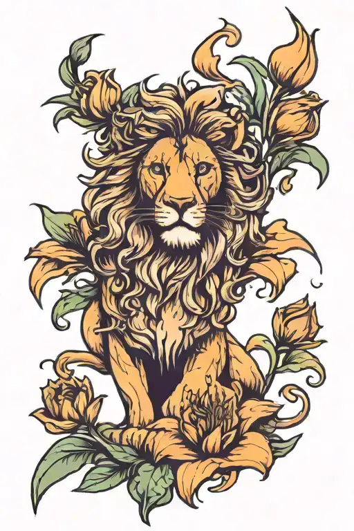 Lion And Lily Flower