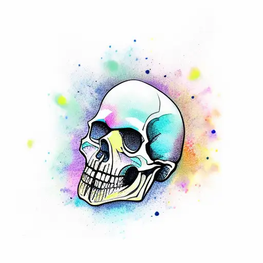 Smoky Skull Water Color