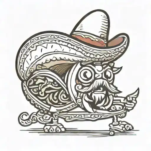 Taco With Legs And A Mexican Hat