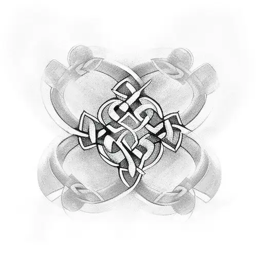 5 Leaf Clover With Celtic Knot Connecting The Middle