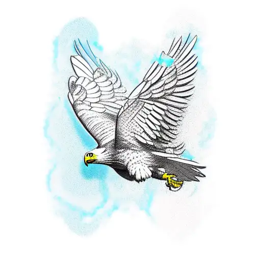 Eagle Flying Out Of A Circle