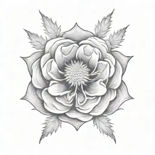 Tudor Rose And Scottish Thistle Entwined