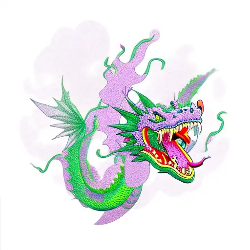 Dragon With Cherry Blossoms