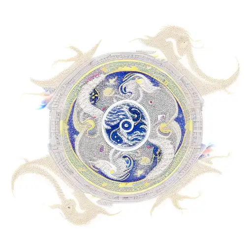 November 9 Constellation With Yin And Yang And Dragon But Elegant