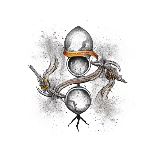 Hourglass Tangled With Roots And Swords