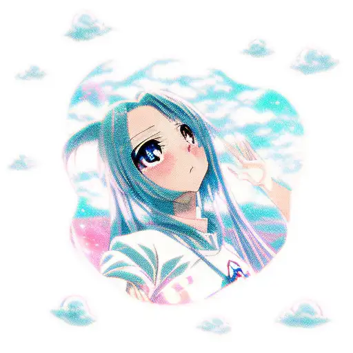 Anime Girl Looking Up In Space Long Hair Sad Complexion Beautiful