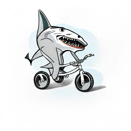 Shark Riding A Tricycle