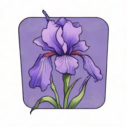 Single Purple Iris With Stem