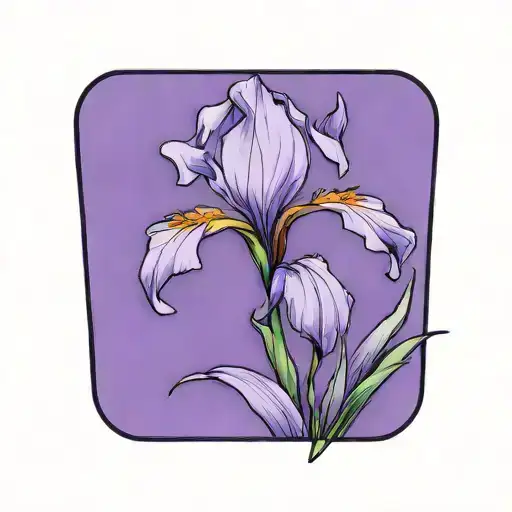 Single Wild Iris With Stem