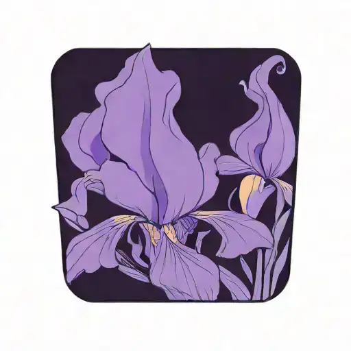 Single Wild Iris With Stem