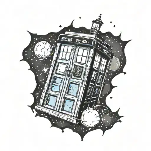Tardis With Galaxy Showing Through Its Open Door
