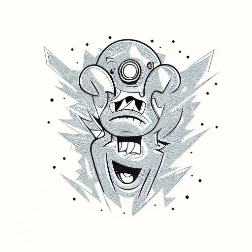 90S Cartoon With Bold Outline