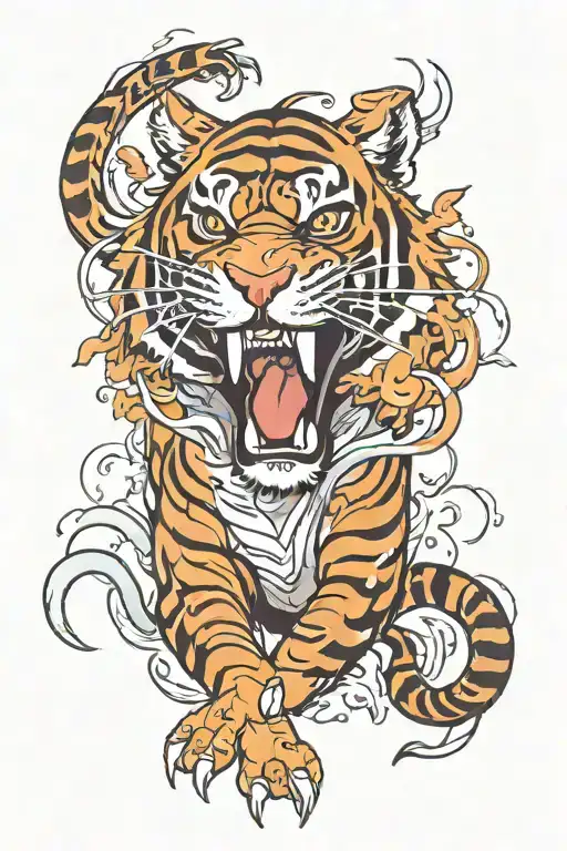 Water Tiger Surrounded