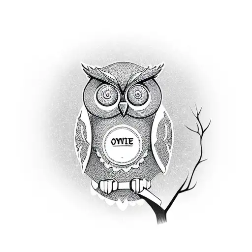 Owl Sitting In A Poket Watch With Trees In The Background