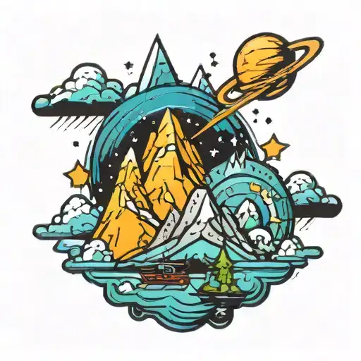 Mountains Space Themed