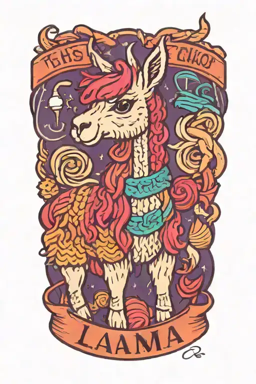 Llama Knitting It's Wool