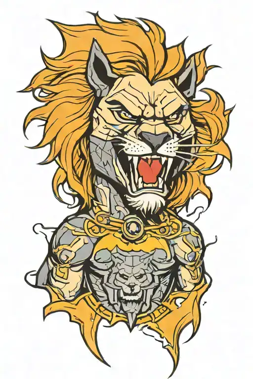 Batman Stands In Front Of The Lion Head