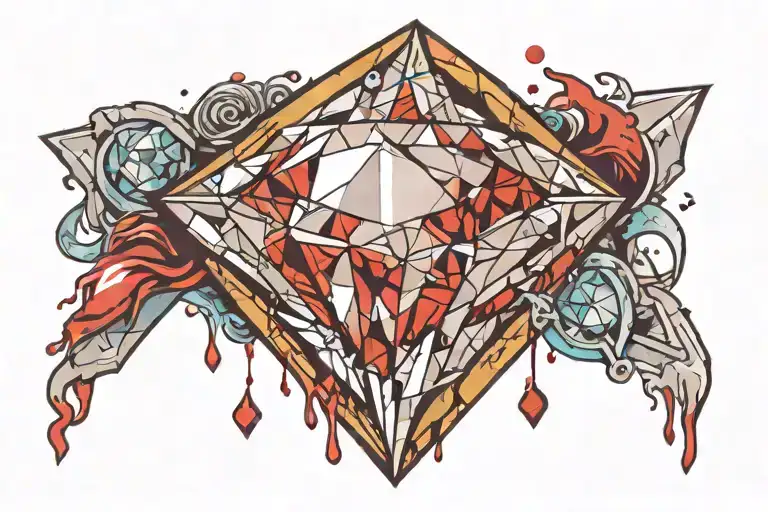 A Diamond 3D That Bitten With Blood