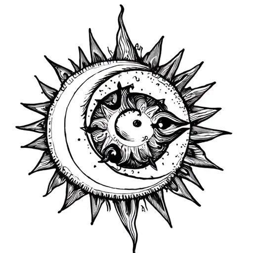 Abstract Stars Sun Moon