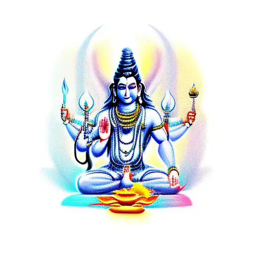 Lord Shiva In A Modern And Abstract Style