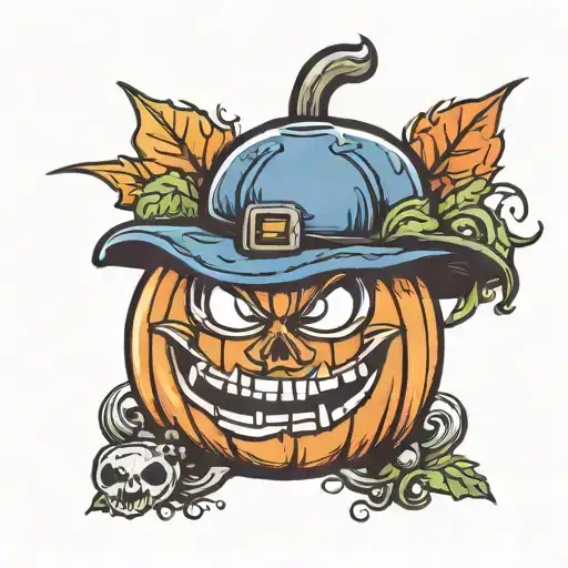 Pumpkin Wearing A Cap