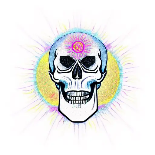 Scary Smiling Skull Sun