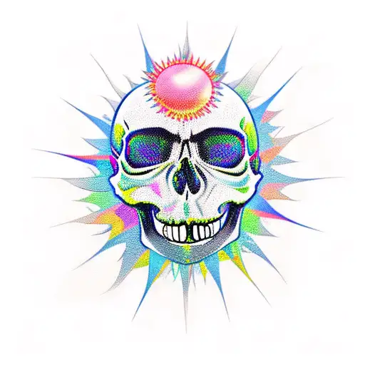 Scary Smiling Skull Sun