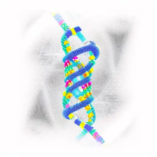 Dna Double Helix Intertwined With A Motorcycle Chain