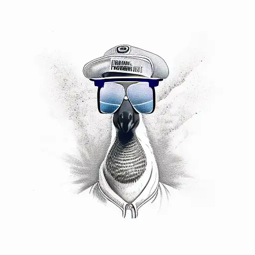 Goose With Sunglasses Playing Music In Boiler Room Club
