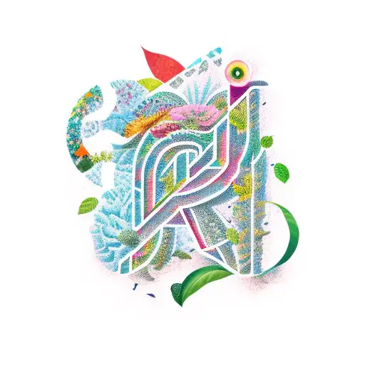 Letter B Made Out Of Nature