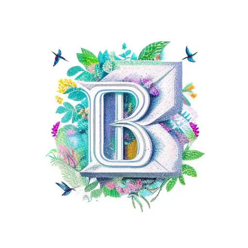 Letter B Made Out Of Nature