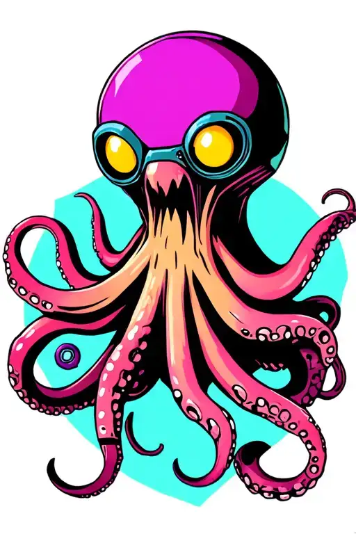 Cyclops Octopus Scary Futuristic Robotic