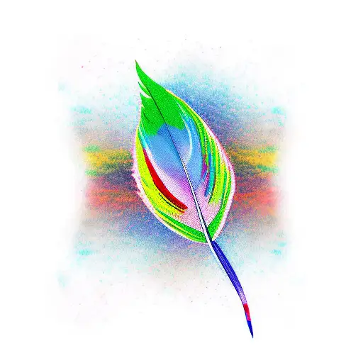 Rainbow Peackock Feather