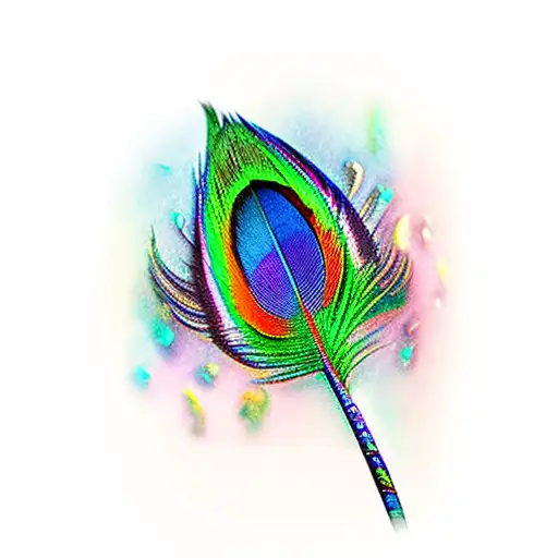 Rainbow Peacock Feather