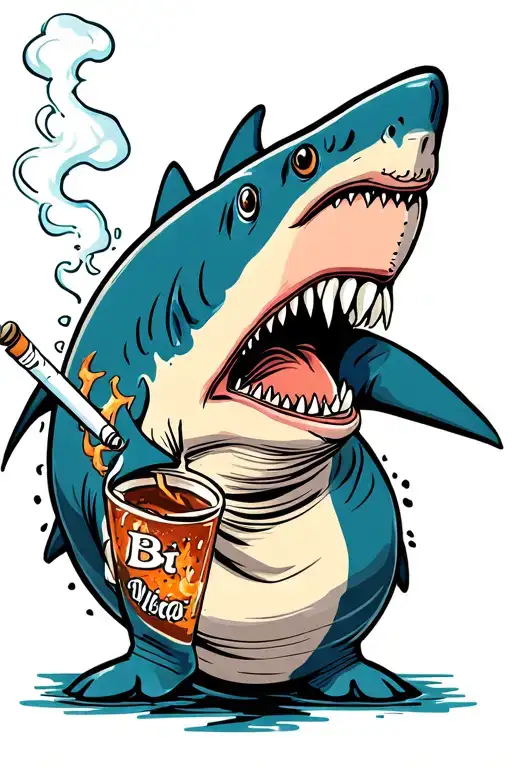 Shark Smoking A Cigarette