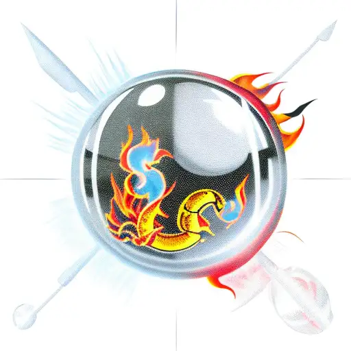 8Ball With Scorpion And Flames