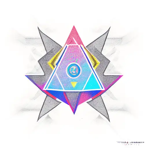Three Triangles With Color Smoke