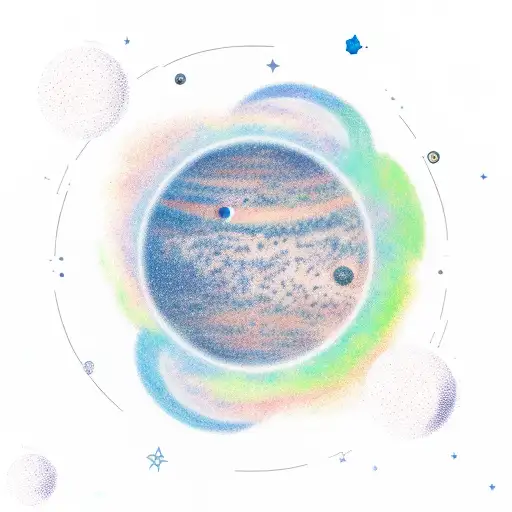 A Minimalist Tattoo Of A Planet Surrounded By A Constellation Of Stars