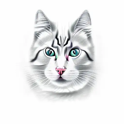 Pattern Behind A Demonic White Christian Cat