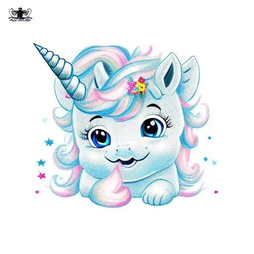 Cute Sitting Baby Unicorn
