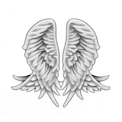 Angel Wings With Writing 'Ill Love You Always Grandma'