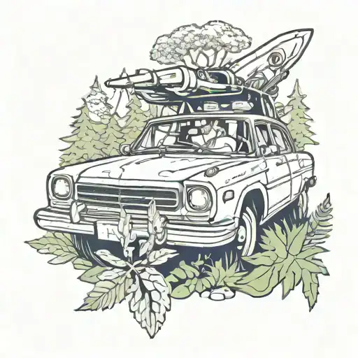 Car Painter Surrounded By A Forest