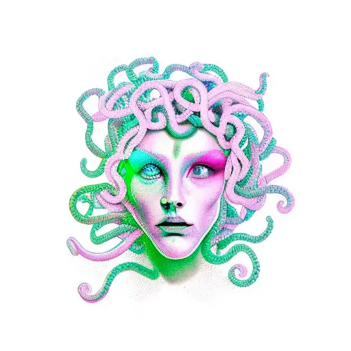 Medusa Pink White And Green